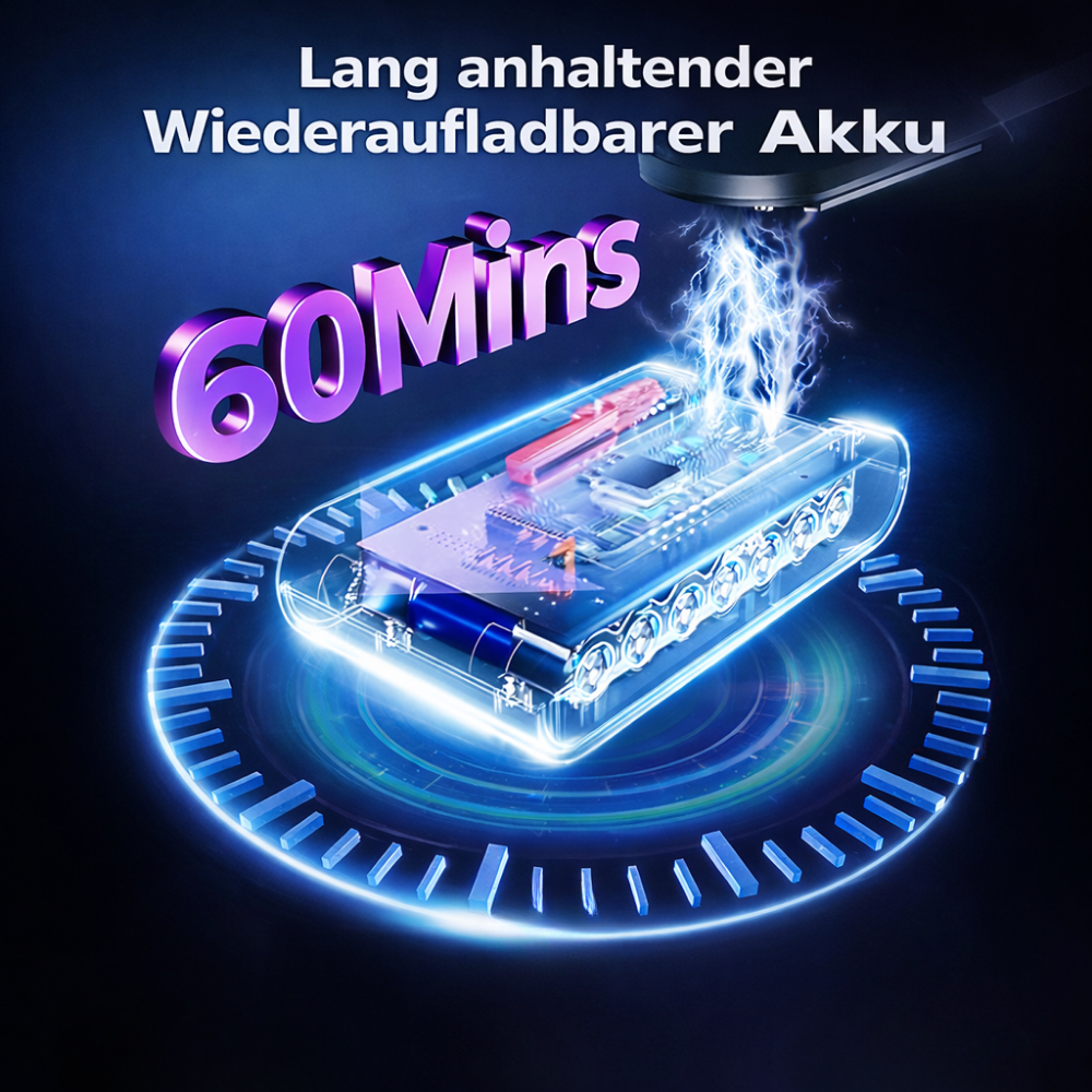 Premium Akku-Staubsauger mit LED-Stauberkennung / Bis zu 60 Minuten Laufzeit / 600W Motor & 50.000 Pa Saugkraft / Beutelloser Staubsauger für Teppiche, Hartböden & Tierhaare